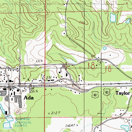 Topographic Map of North Bienville Fire Protection District Station 7, LA