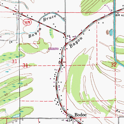 Topographic Map of DuPont Volunteer Fire Department Sub Station 1, LA