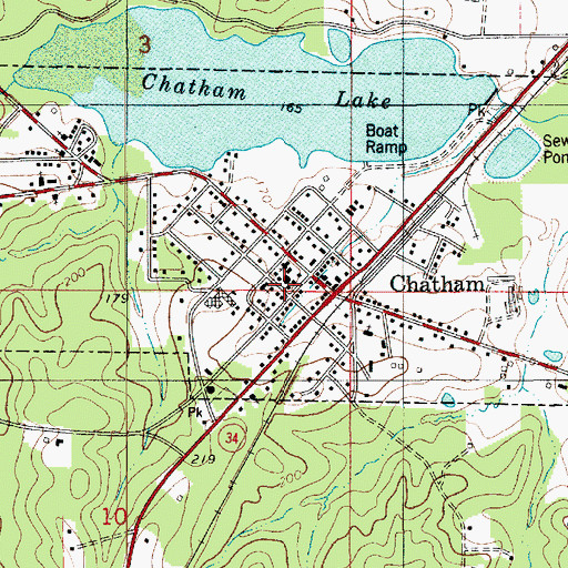 Topographic Map of Chatham Volunteer Fire Department Ward3, LA