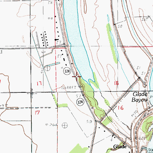 Topographic Map of Snaggy Lake Volunteer Fire Department, LA