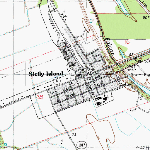 Topographic Map of Sicily Island Volunteer Fire Department, LA