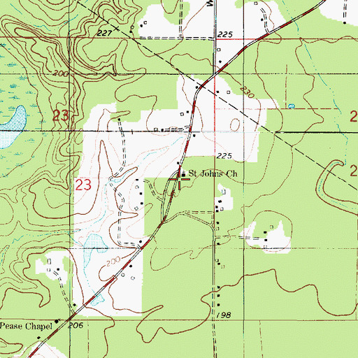 Topographic Map of Bossier Parish Fire District 1 Station 5, LA