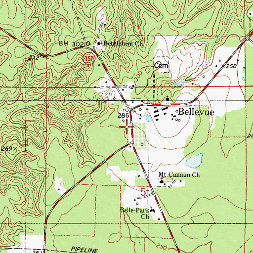 Topographic Map of Bossier Parish Fire District 1 Station 4, LA
