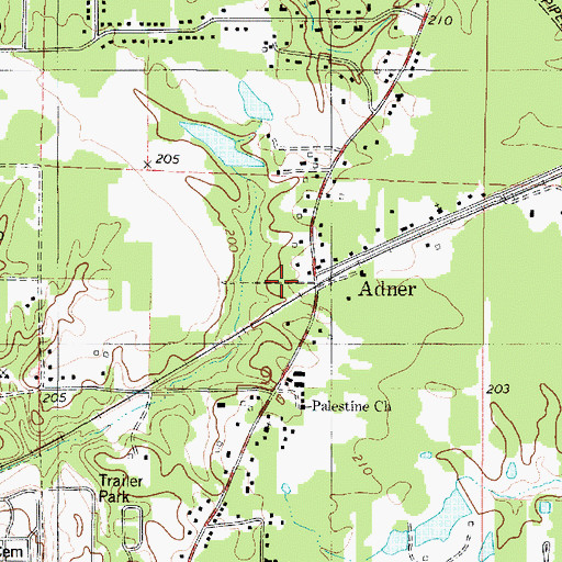 Topographic Map of Bossier Parish Fire District 1 Station 2, LA