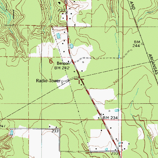 Topographic Map of Webster Parish Fire District 8 Station 2, LA