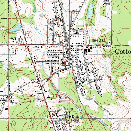Topographic Map of Webster Parish Fire District 8 Station 3, LA