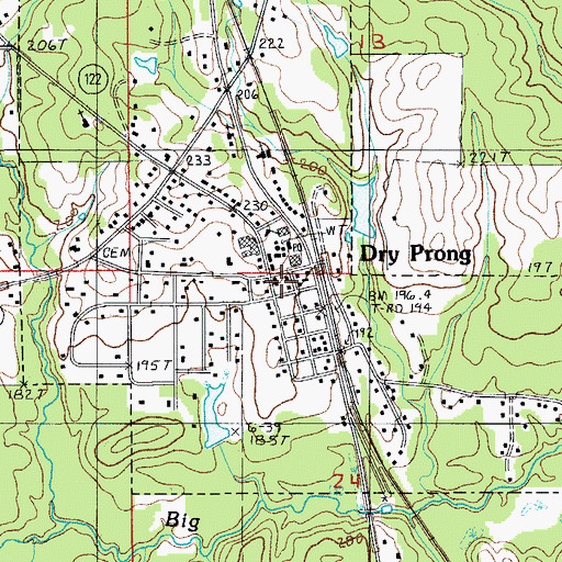 Topographic Map of Grant Parish Fire District 3, LA