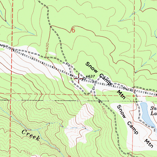 Topographic Map of Snow Camp Mountain, CA