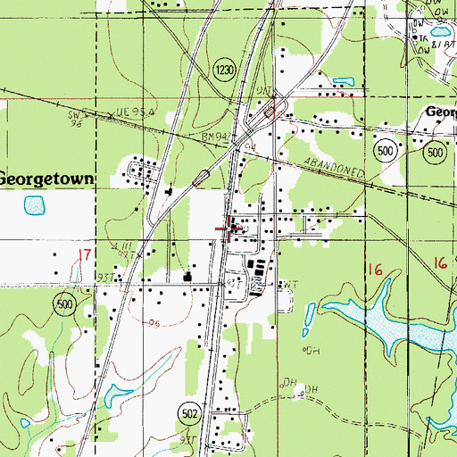 Topographic Map of Grant Parish Fire District 4, LA