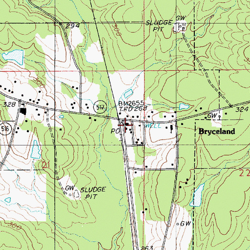 Topographic Map of North Bienville Fire Protection District Station 1, LA