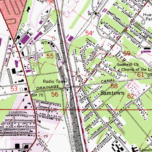 Topographic Map of Rapides Parish Fire District 2 Station 3, LA