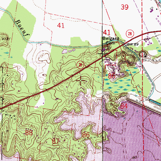 Topographic Map of Rapides Parish Fire District 2 Station 5, LA