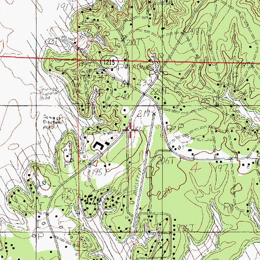 Topographic Map of Aimwell Volunteer Fire Department, LA