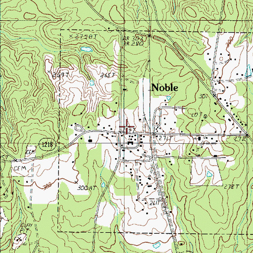 Topographic Map of North Sabine Fire Protection District Noble Station 1, LA