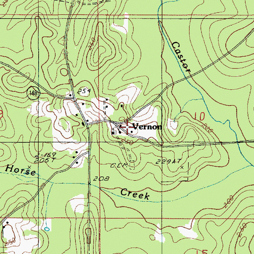 Topographic Map of Jackson Ward 2 Fire District, LA