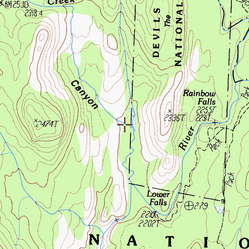 Topographic Map of Snow Canyon, CA