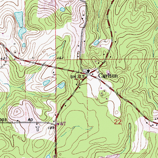 Topographic Map of Ouachita Parish Fire Protection District 1 Station 16 Carlton, LA