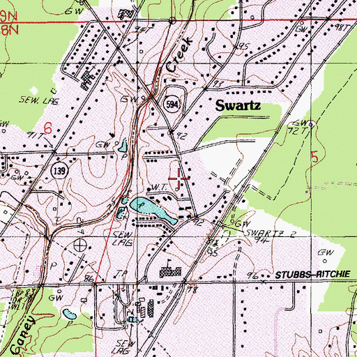 Topographic Map of Ouachita Parish Fire Protection District 1 Station 5 Swartz, LA