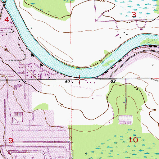 Topographic Map of Ouachita Parish Fire Protection District 1 Station 1 Finks Hideaway, LA