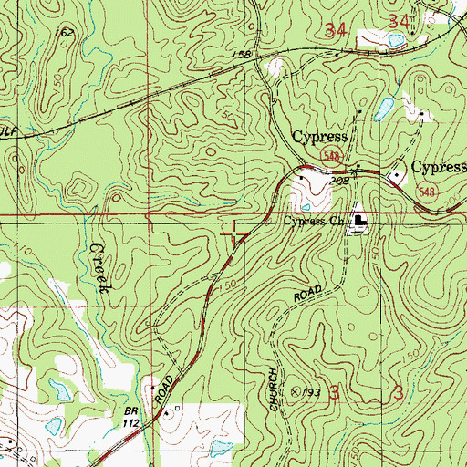 Topographic Map of Ouachita Parish Fire Protection District 1 Station 14 Cypress, LA