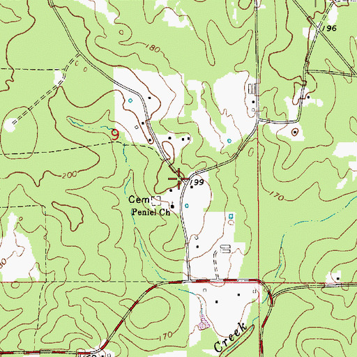 Topographic Map of Spring Creek Volunteer Fire Department Station 2, LA
