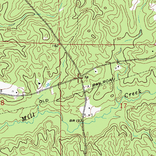 Topographic Map of Spring Creek Volunteer Fire Department Station 3, LA
