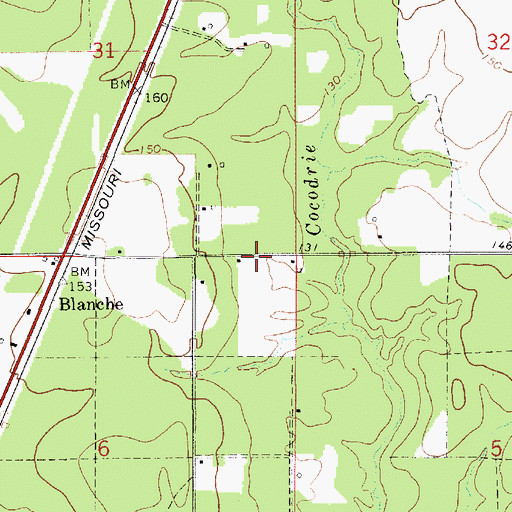 Topographic Map of Spring Creek Volunteer Fire Department Station 4, LA