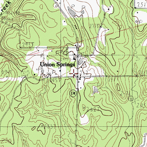 Topographic Map of North Sabine Fire Protection District Union Springs Station, LA