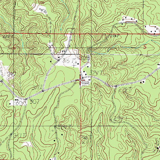 Topographic Map of North Sabine Fire Protection District Ebarb Station, LA