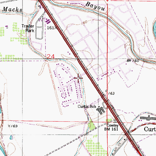 Topographic Map of Bossier City Fire Department Station 8, LA