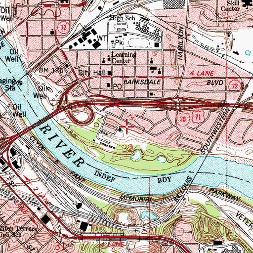 Topographic Map of Bossier City Fire Department Station 6, LA