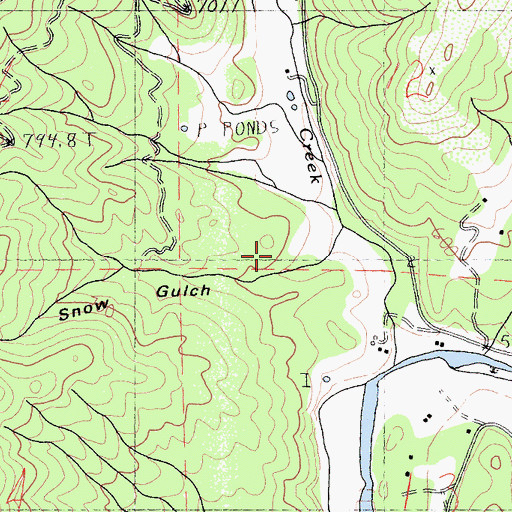Topographic Map of Snow Gulch, CA