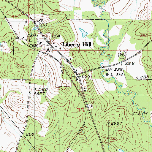 Topographic Map of Bienville Parish Fire Protection Ward 7 Station 8 Liberty Hill, LA