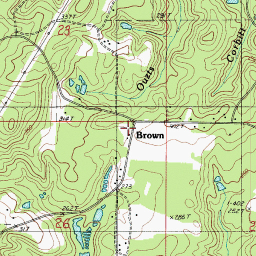 Topographic Map of Bienville Parish Fire Protection Ward 7 Station 2 Brown Town, LA