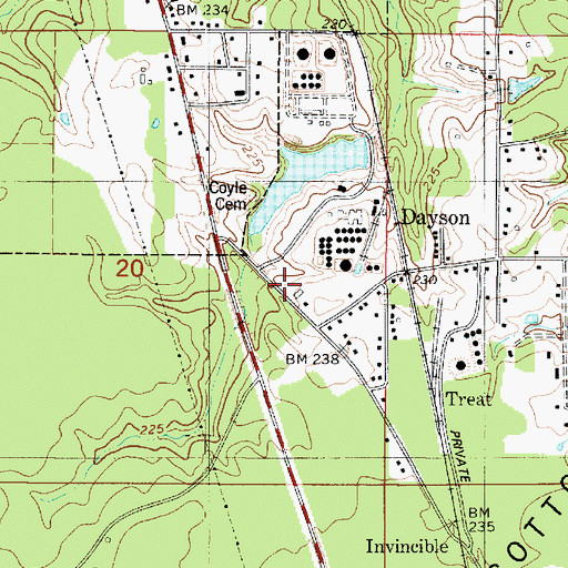 Topographic Map of Webster Parish Fire District 7 Storage Facility, LA