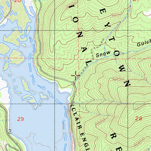 Topographic Map of Snow Gulch, CA