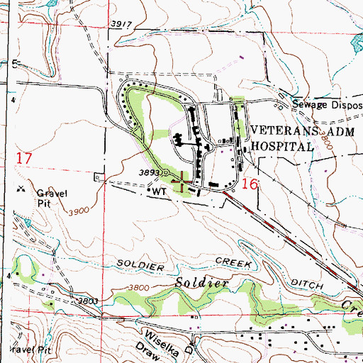 Topographic Map of Sheridan Veterans Affairs Medical Center, WY