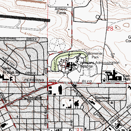 Topographic Map of Cheyenne Veterans Affairs Medical Center, WY