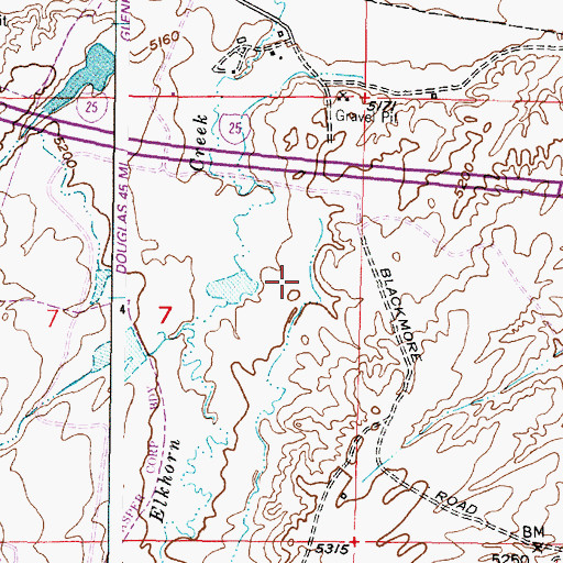 Topographic Map of Elkhorn Valley Rehabilitation Hospital, WY