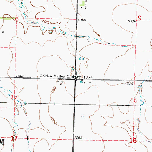 Topographic Map of Golden Valley Cemetery, KS