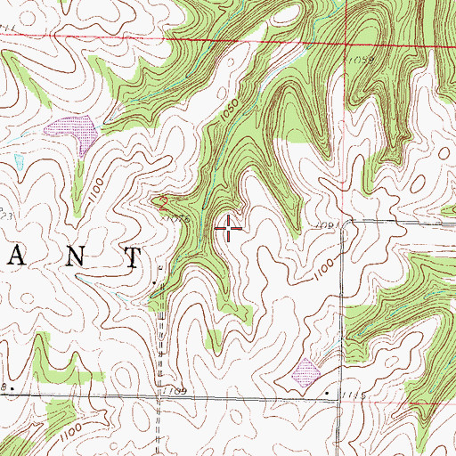 Topographic Map of Ashcraft Cemetery, KS