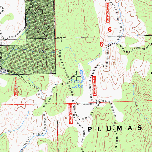Topographic Map of Snow Lake, CA