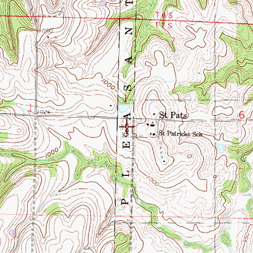 Topographic Map of Saint Patrick Cemetery, KS