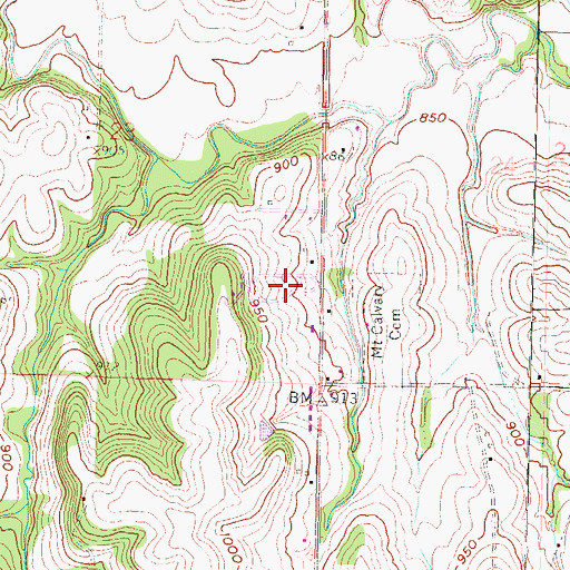 Topographic Map of Sunset Memory Gardens, KS