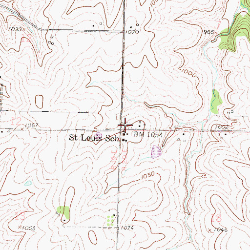 Topographic Map of Saint Louis Cemetery, KS