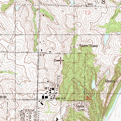 Topographic Map of State of Kansas Children's Orphan Home Cemetery, KS