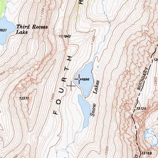 Topographic Map of Snow Lakes, CA