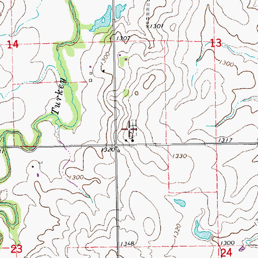 Topographic Map of First Baptist Cemetery, KS