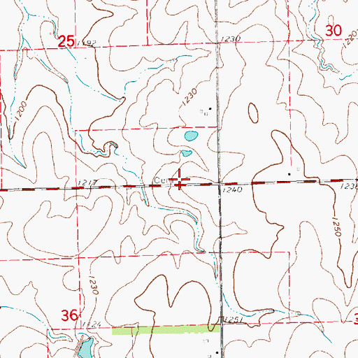 Topographic Map of Harmony Cemetery, KS