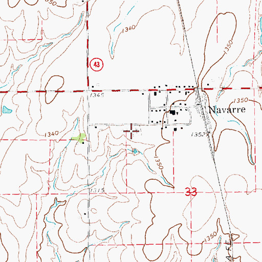 Topographic Map of Navarre Cemetery, KS